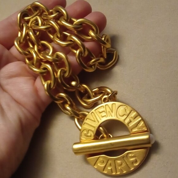 Givenchy Vintage Paris Chunky Chain Necklace Faux Pearls - Picture 4 of 17